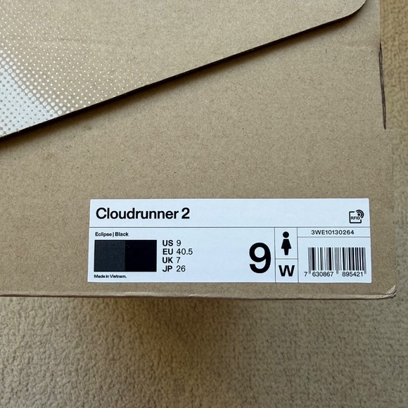 Women's On Cloudrunner 2 Road-Running Shoes, size 9. Color: Eclipse/Black - Picture 6 of 6